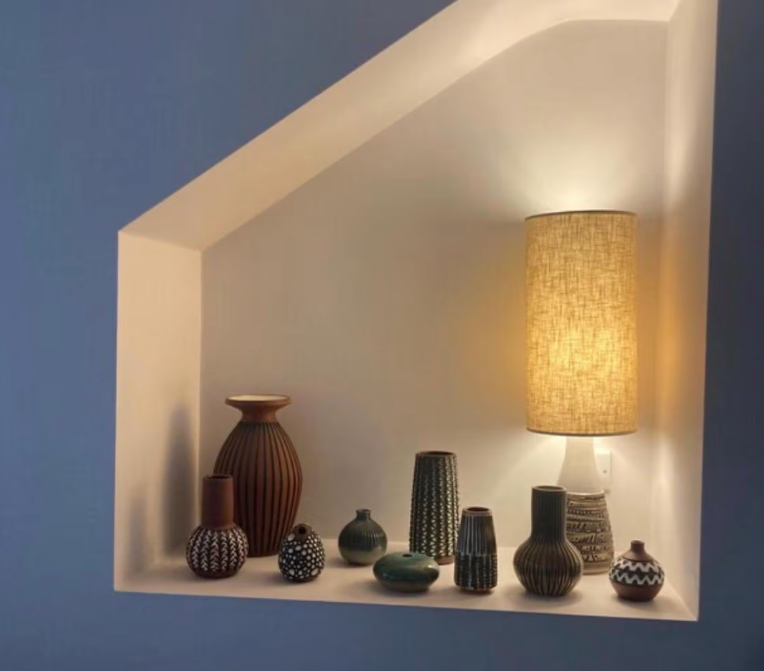 Natural linen cylinder lampshade, extra tall lampshade