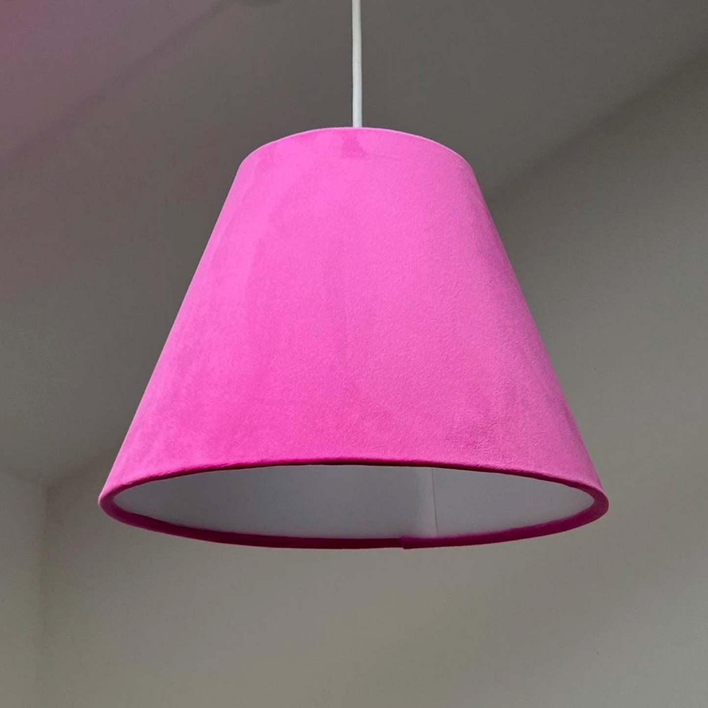 Hot Pink Velvet Steep Empire Lampshade | Handmade Ceiling Light Shade | UK