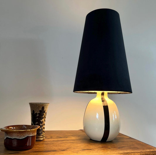 Black Velvet Lampshade | Extra Tall Cone Light Shade | Bespoke Handmade UK