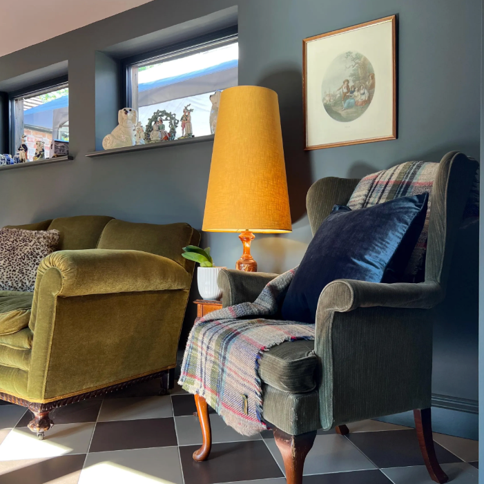 Mustard Linen Lampshade | Extra Tall Cone Light Shade | Bespoke Handmade UK