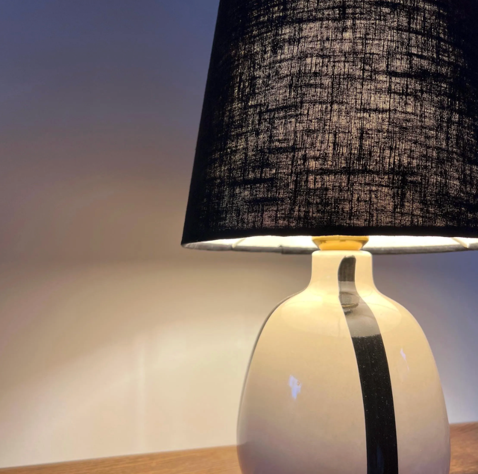 Black Linen Lampshade | Extra Tall Cone Light Shade | Bespoke Handmade UK