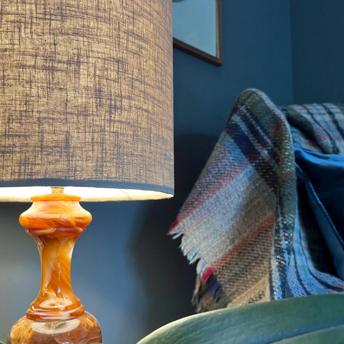 Stone Linen Lampshade | Extra Tall Cylinder Ceiling Light Shade | Bespoke Handmade UK