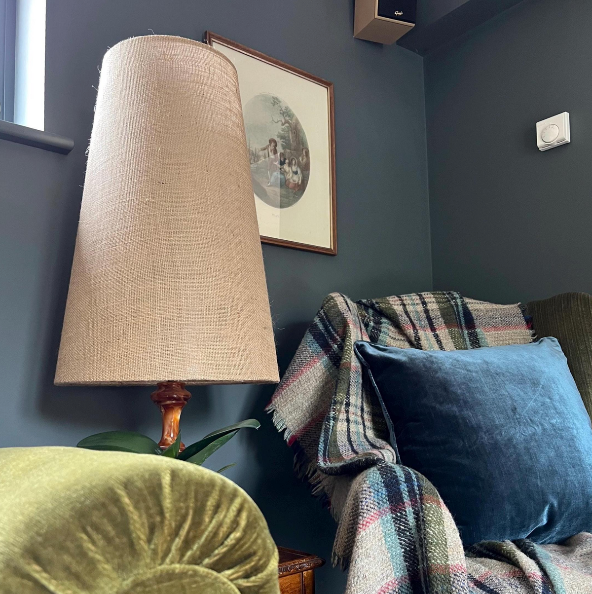 Hessian Lampshade | Extra Tall Cone Light Shade | Bespoke Handmade UK