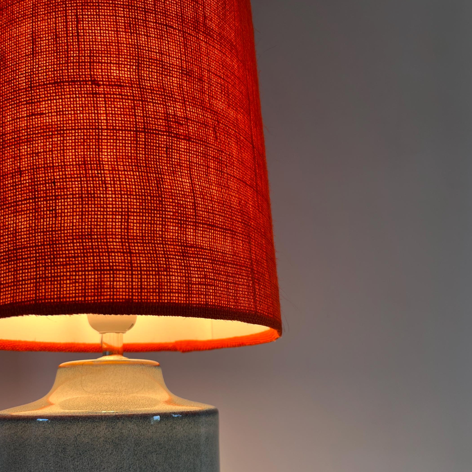 Orange hessian Lampshade | Extra Tall Cone Light Shade | Bespoke Handmade UK