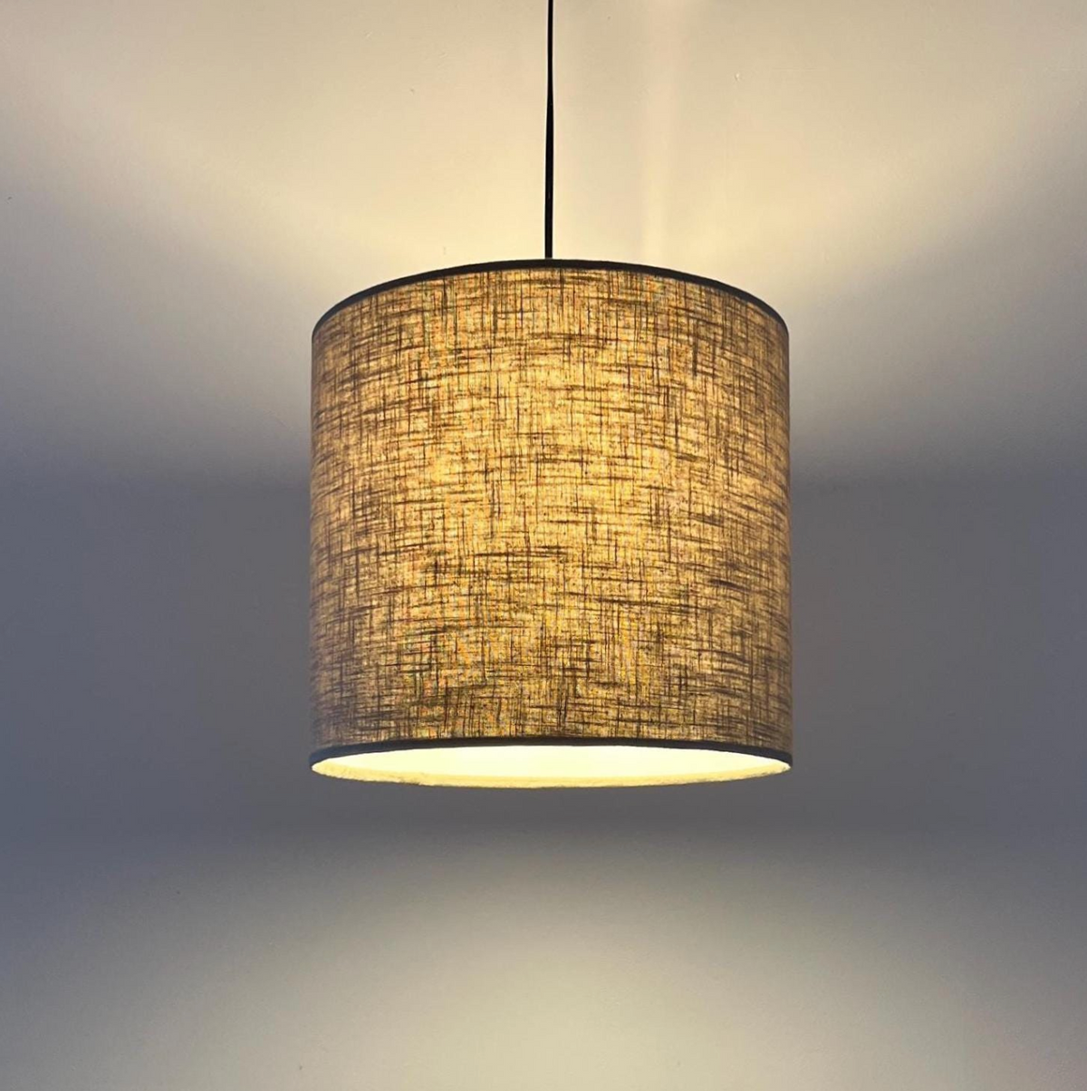 Stone Linen Drum Lampshade | Handmade Ceiling Light Shade | Bespoke UK