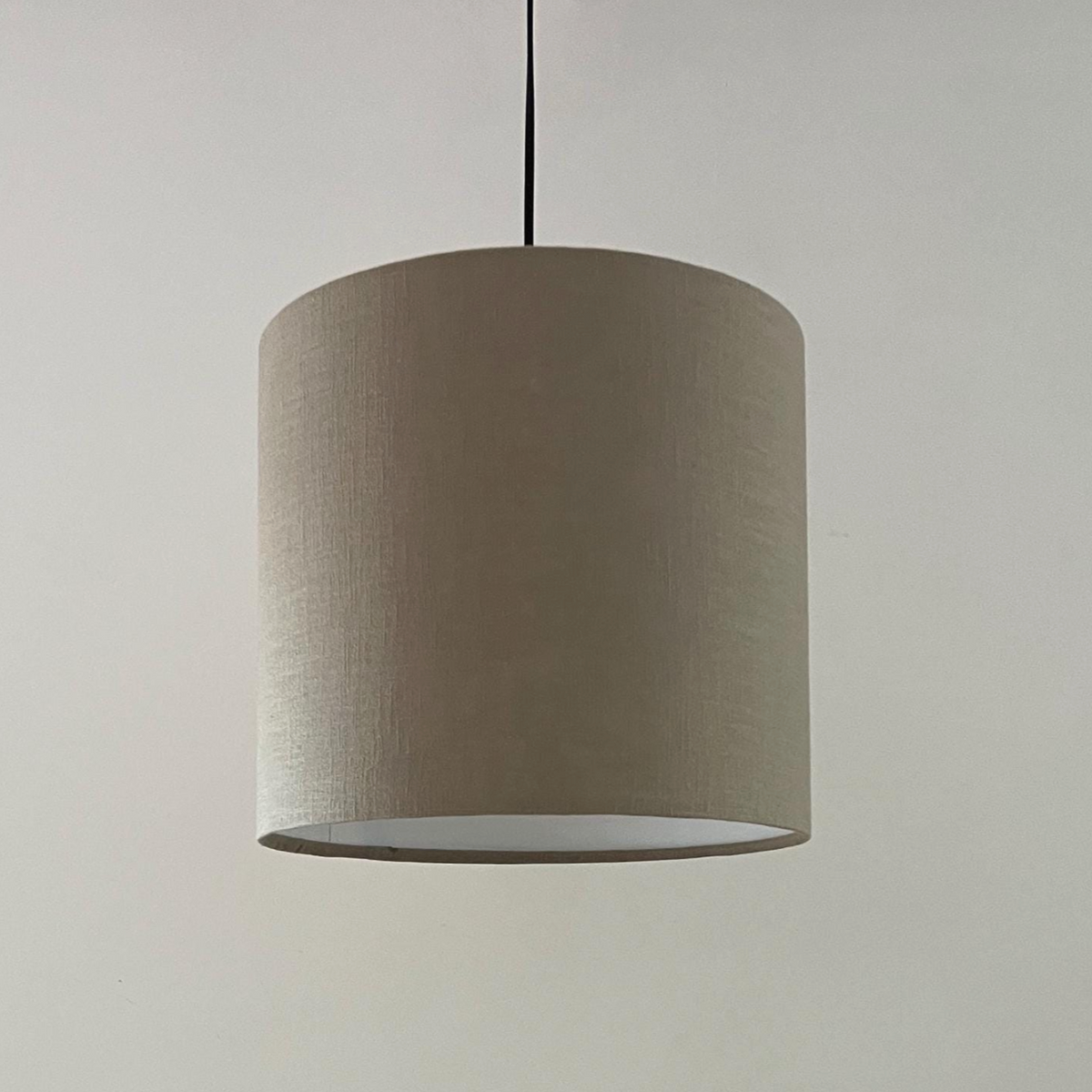 Stone Linen Drum Lampshade | Handmade Ceiling Light Shade | Bespoke UK