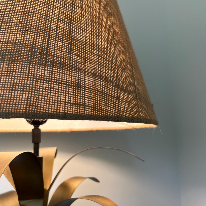 Natural Hessian Steep Empire Lampshade | Handmade Ceiling Light Shade | UK