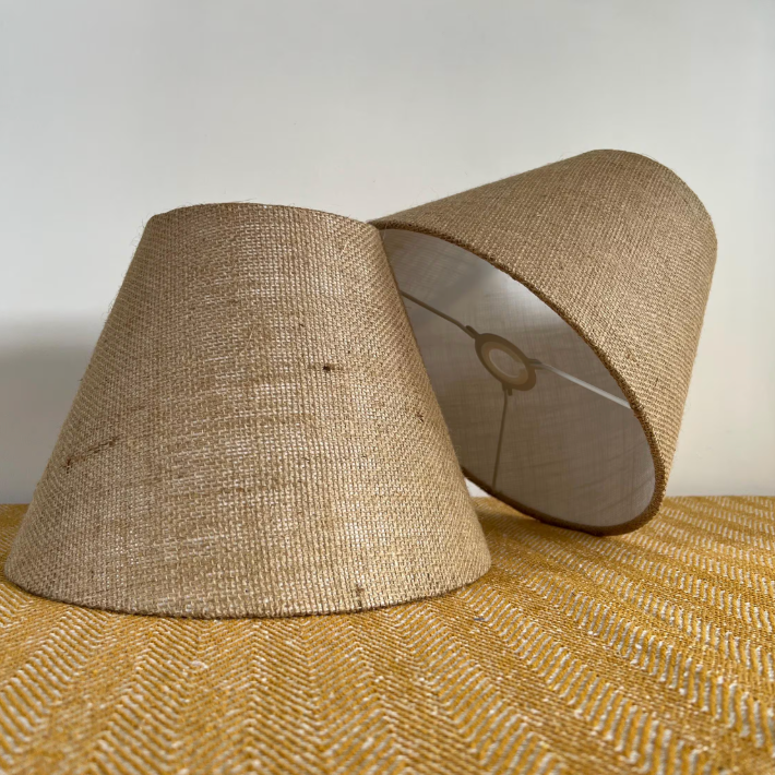Natural Hessian Steep Empire Lampshade | Handmade Ceiling Light Shade | UK