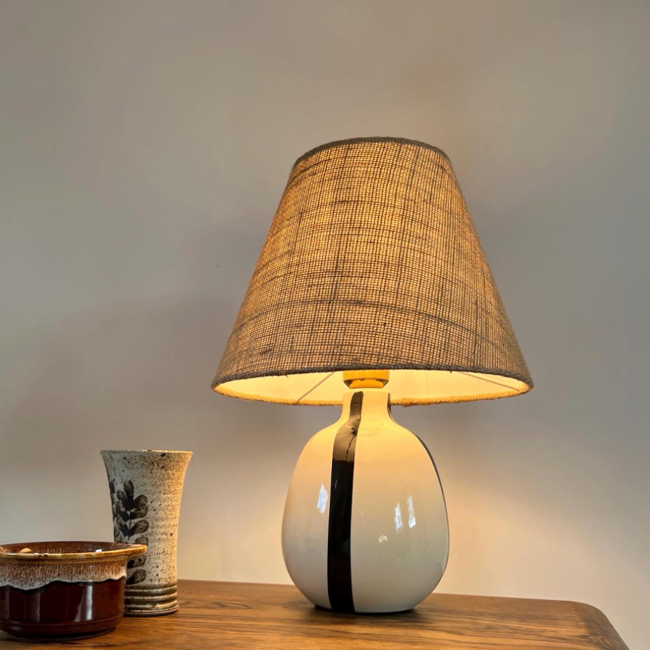 Natural Hessian Steep Empire Lampshade | Handmade Ceiling Light Shade | UK