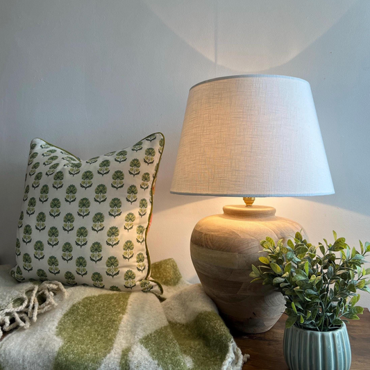 Off white linen French Drum Lampshade | Handmade Ceiling Light Shade | UK