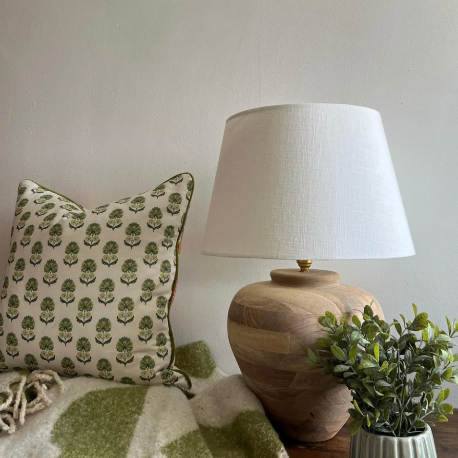 Off white linen French Drum Lampshade | Handmade Ceiling Light Shade | UK