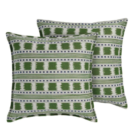 Blue and Green Stripe Cushion Cover
