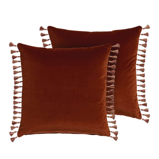Burgandy Velvet Cushion Cover - With Tassels!