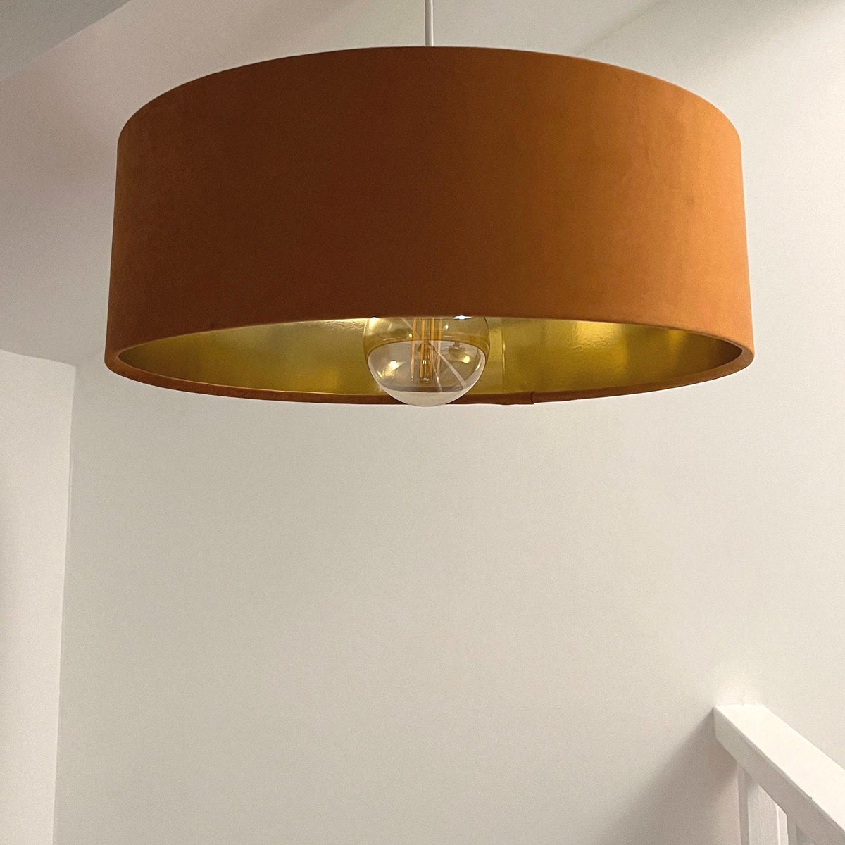 Ultra Slim Extra Large Velvet Ceiling Lampshade – Metallic Lined