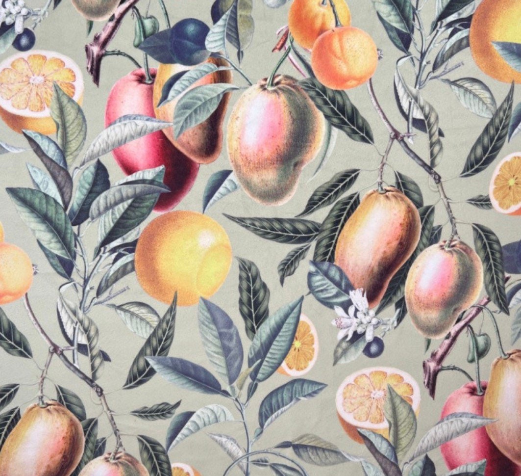 Summer Fruit velvet french drum lampshade/ ceiling light shade, empire lampshade